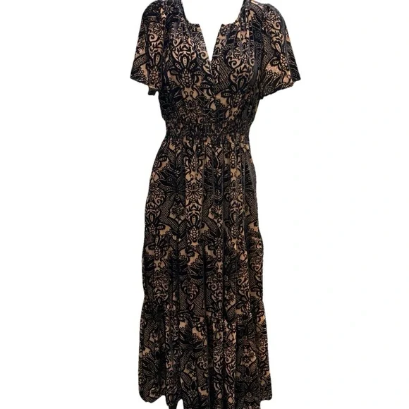 blue dress for baby girl Morlana Maxi Dress - Black & Tan Animal Print